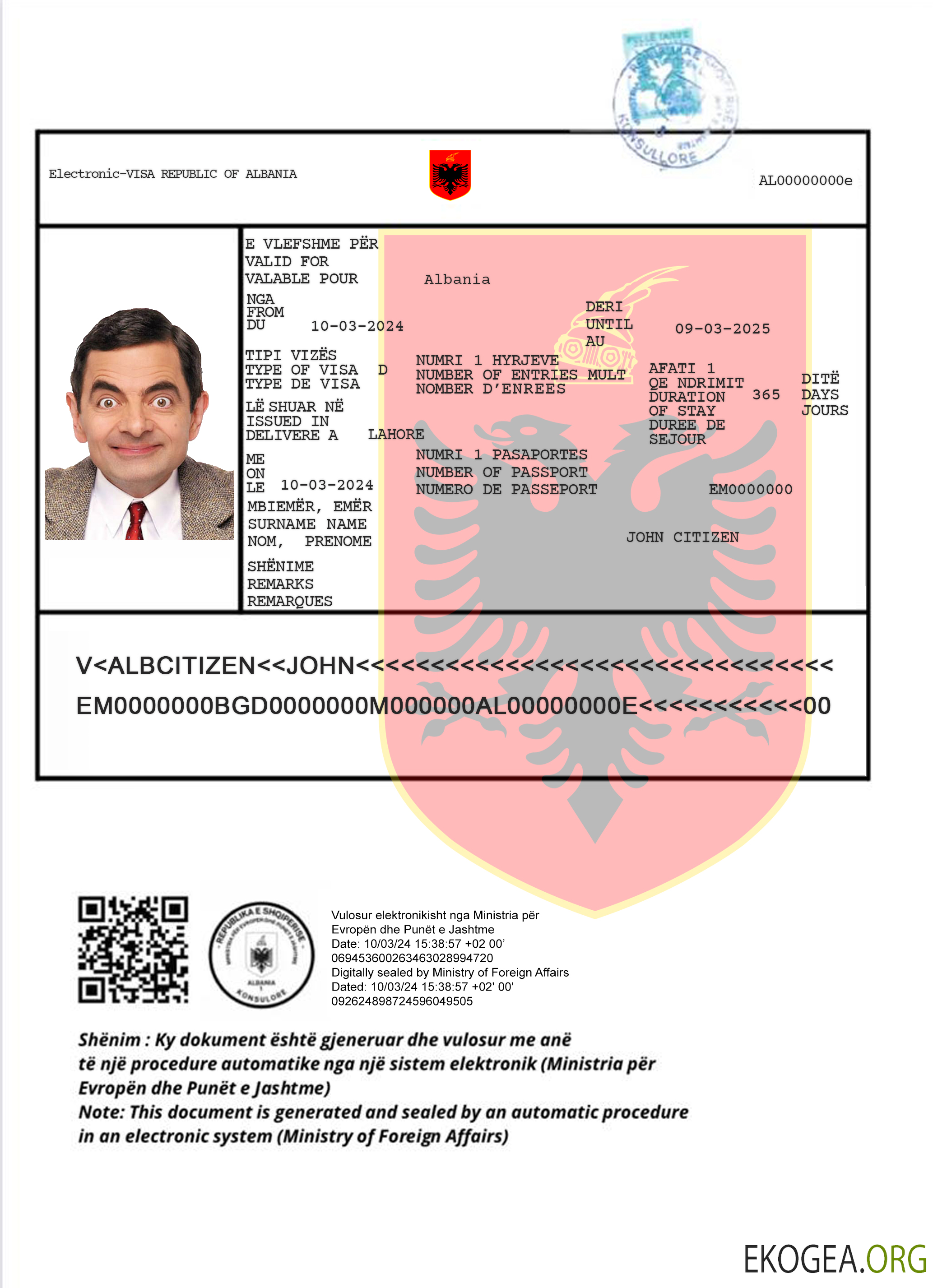 Nouvelle version du visa électronique pour l'Albanie